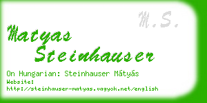 matyas steinhauser business card