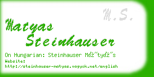 matyas steinhauser business card